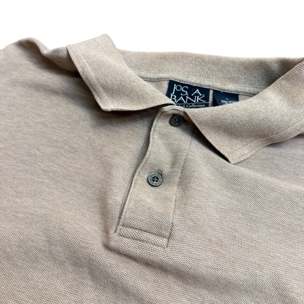Jos. A. Bank Traveler's Collection Mens Tan Cotton Pique Polo Shirt Large